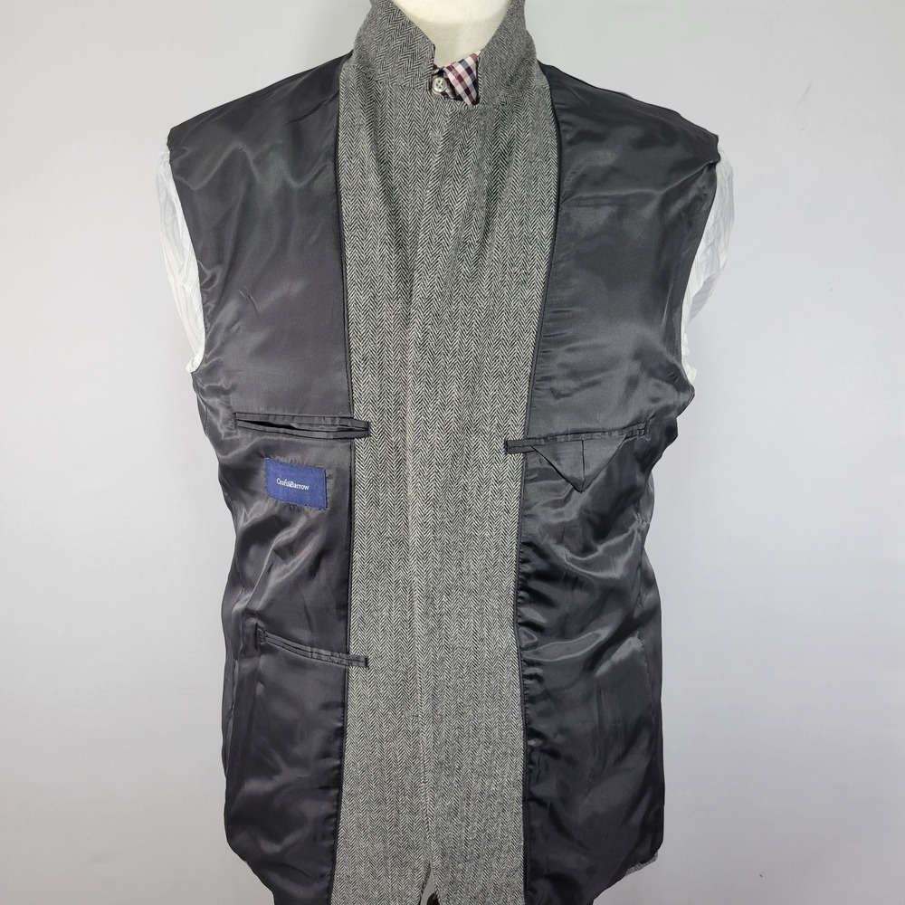 Croft Barrow Men's Tweed Sport Coat Blazer Two Button Gray Herringbone Poly 42R - Picture 13 of 14